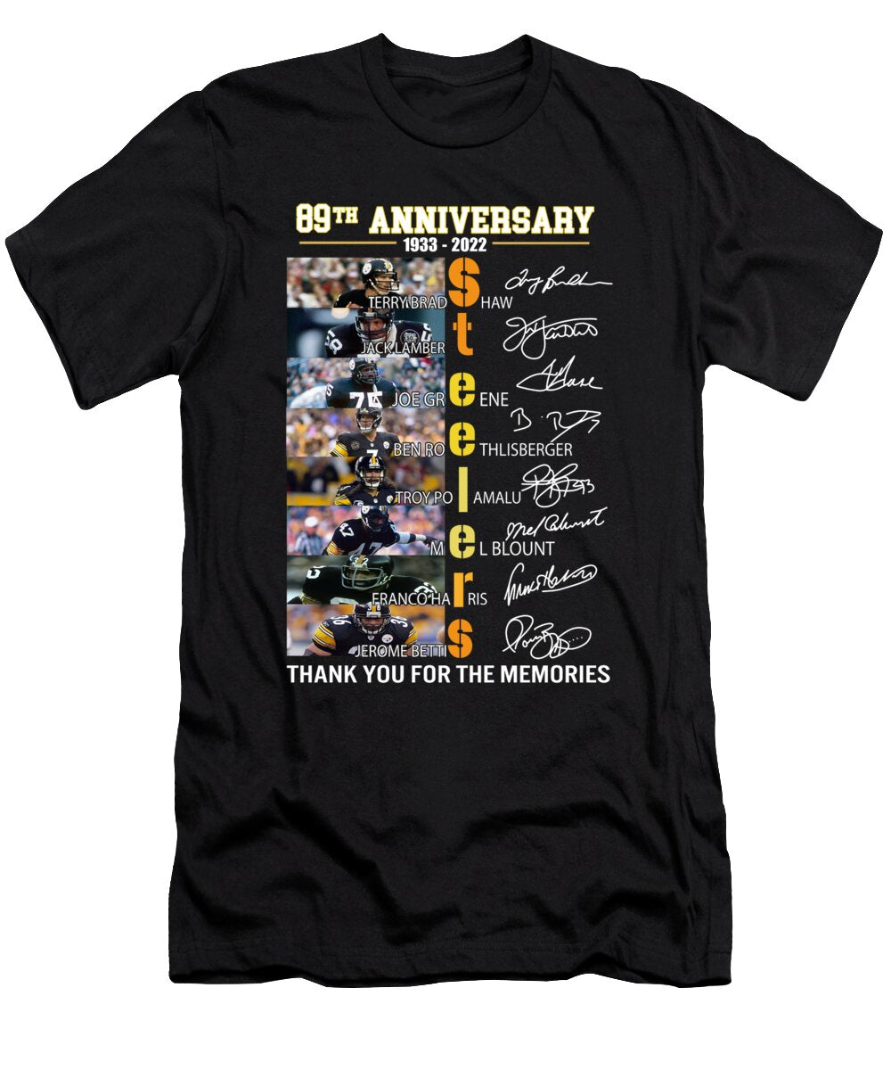 89 Years Pittsburgh Steelers 1933 2022 Signatures Th T-Shirt