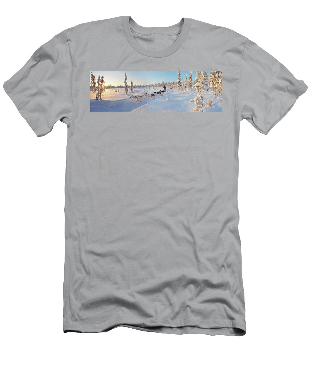 9 Dogsledding Through the Forest Johnathan Ampersand Esper T-Shirt