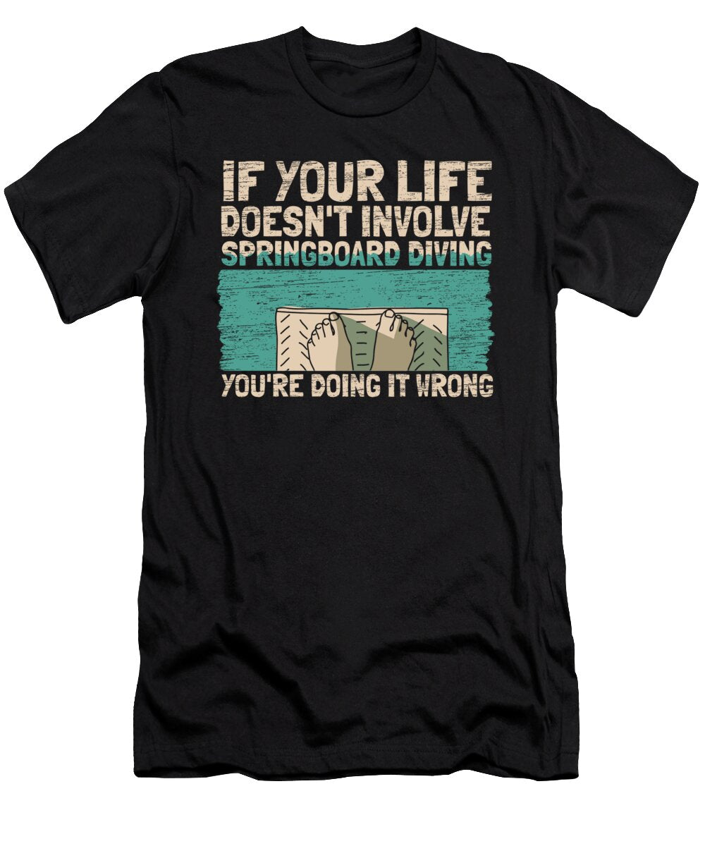 9 Funny Platform Diver Springboard Diving Crazy Squirrel T-Shirt