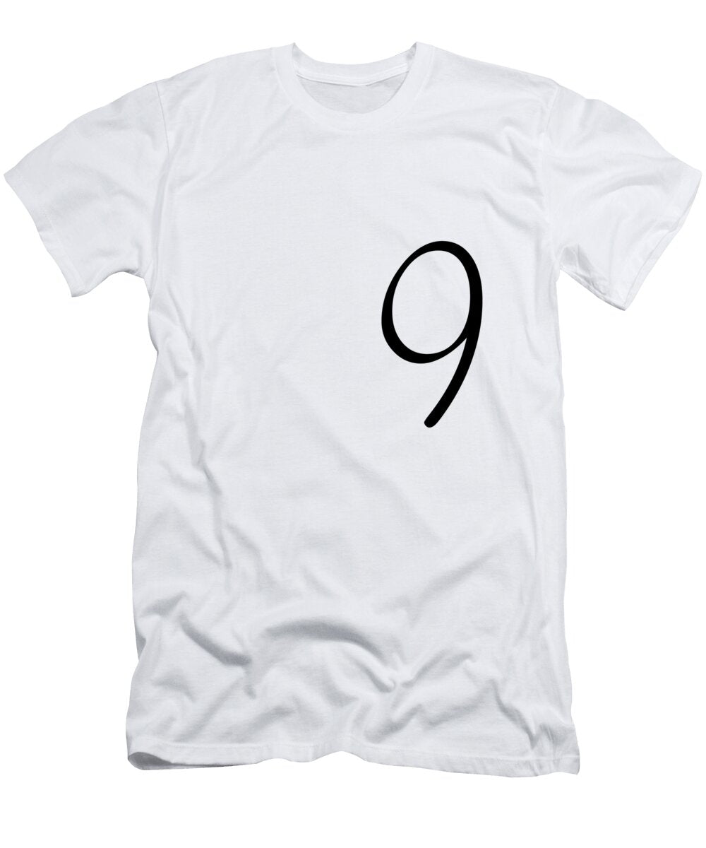 9 in Black Simple Script Custom Home Fashions T-Shirt