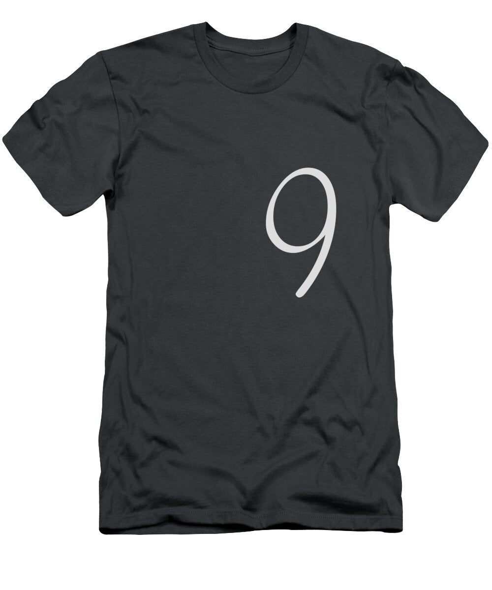 9 in Light Gray Simple Script Custom Home Fashions T-Shirt