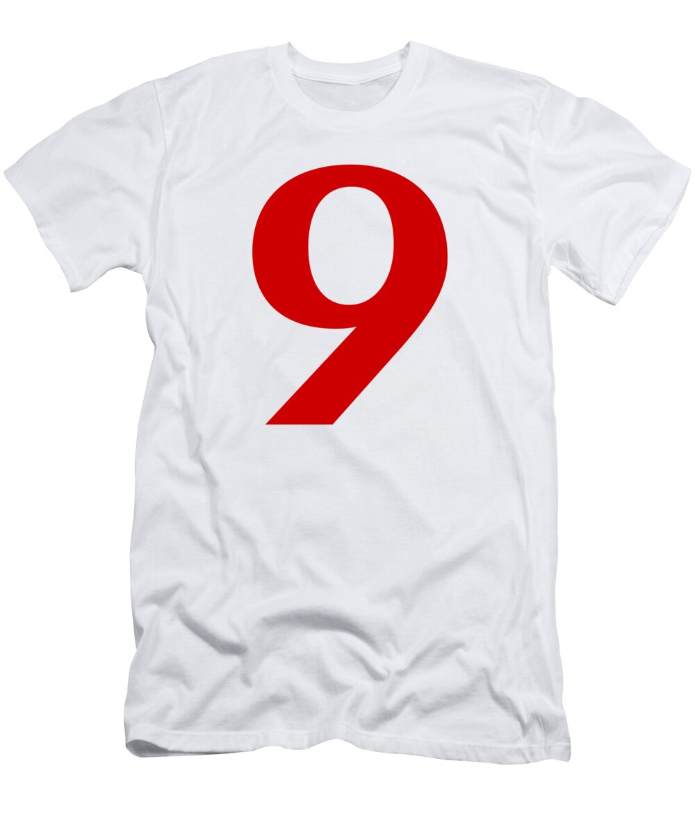 9 in Red Typewriter Style Custom Home Fashions T-Shirt