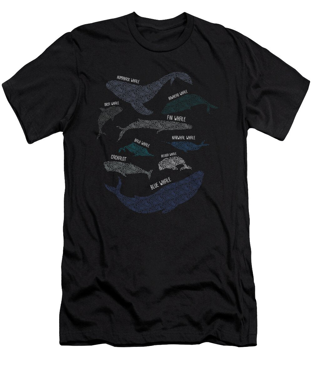 9 Types of Whales Whale Breeds Species Whale Lover Maximus Designs T-Shirt