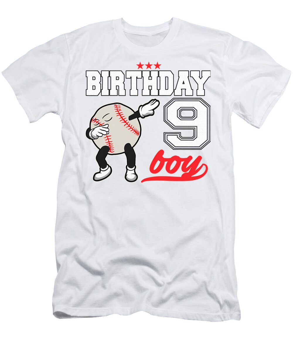 9 Year Old Birthday Dabbing Baseball 9th Boy Gift Quang Vu T-Shirt