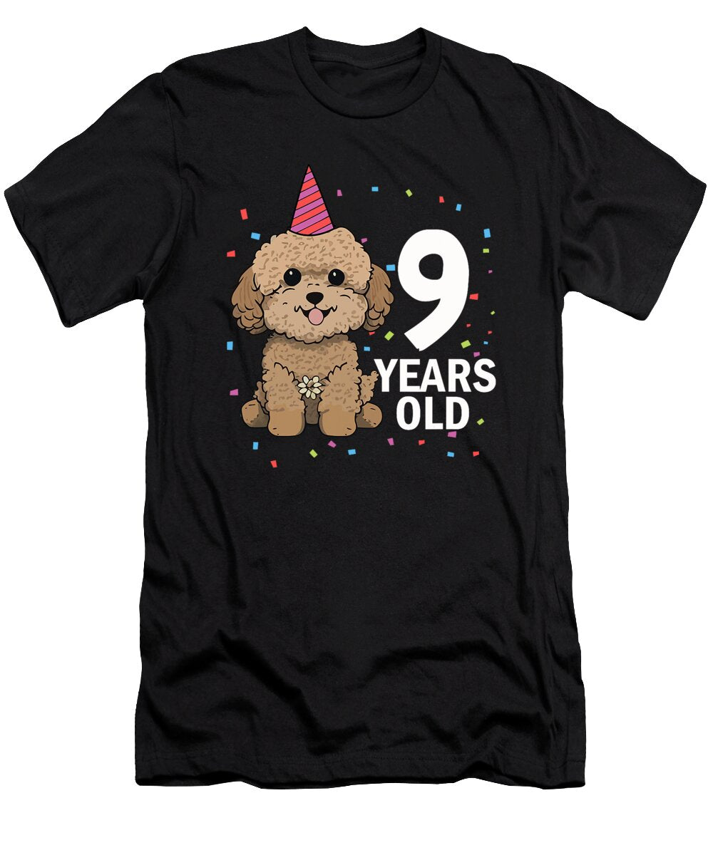 9 Years Old Birthday Cockapoo Dog Lover Puppy Natalie Lidford T-Shirt