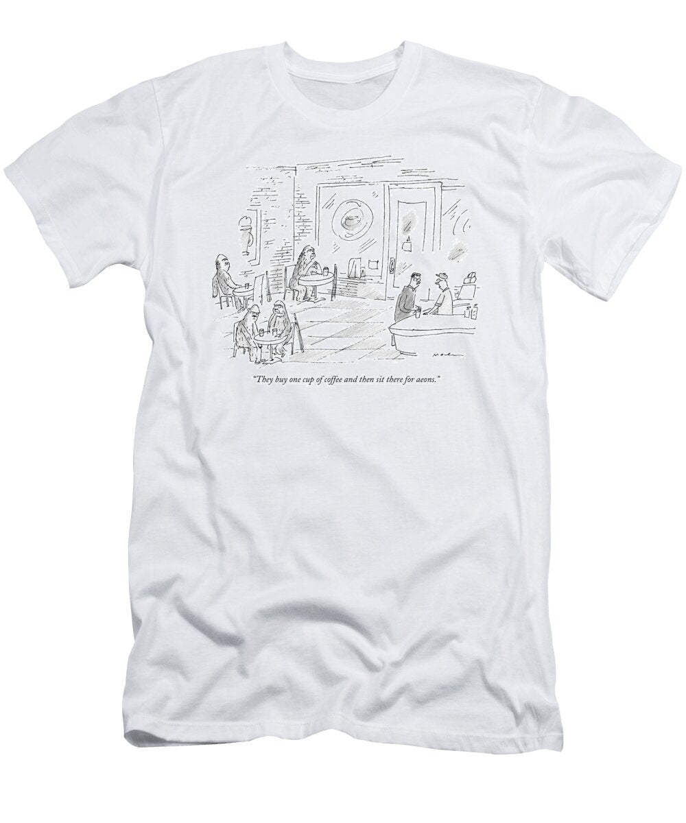 A Barista in a Coffee Shop Speaks to a Patron Michael Maslin T-Shirt