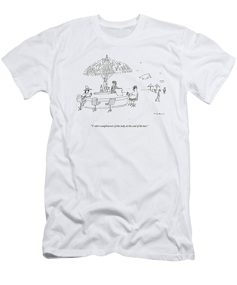 A Bartender At a Tropical Beach Bar Hands Michael Maslin T-Shirt
