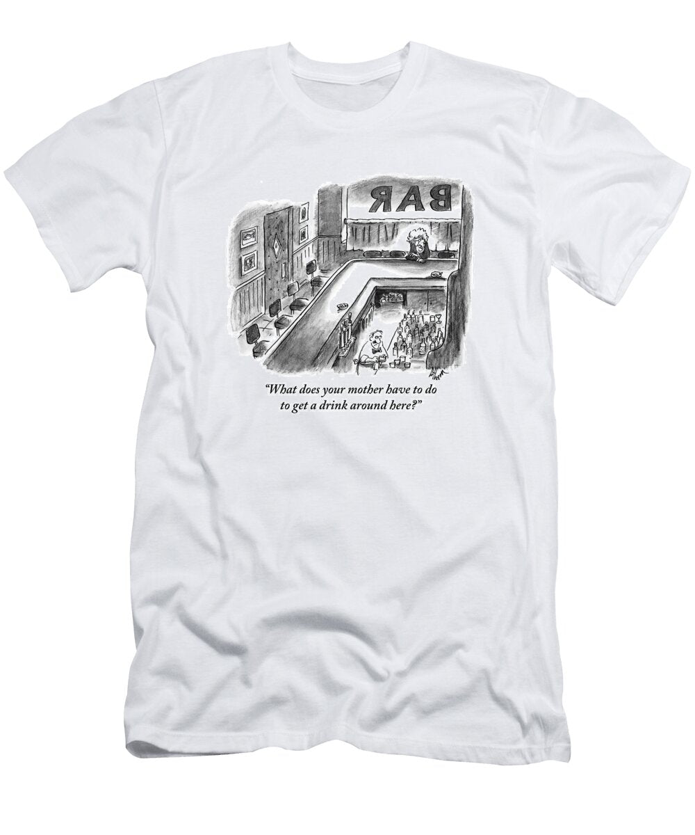 A Bartender Cleans a Glass At the Other End Frank Cotham T-Shirt