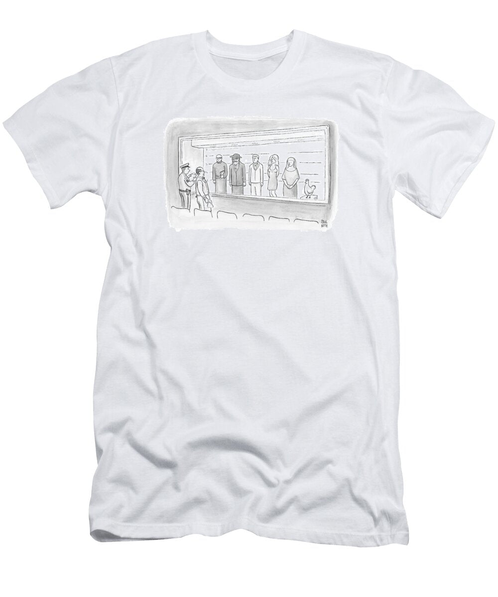 A Bartender Stands in Front of a Police Lineup Paul Noth T-Shirt