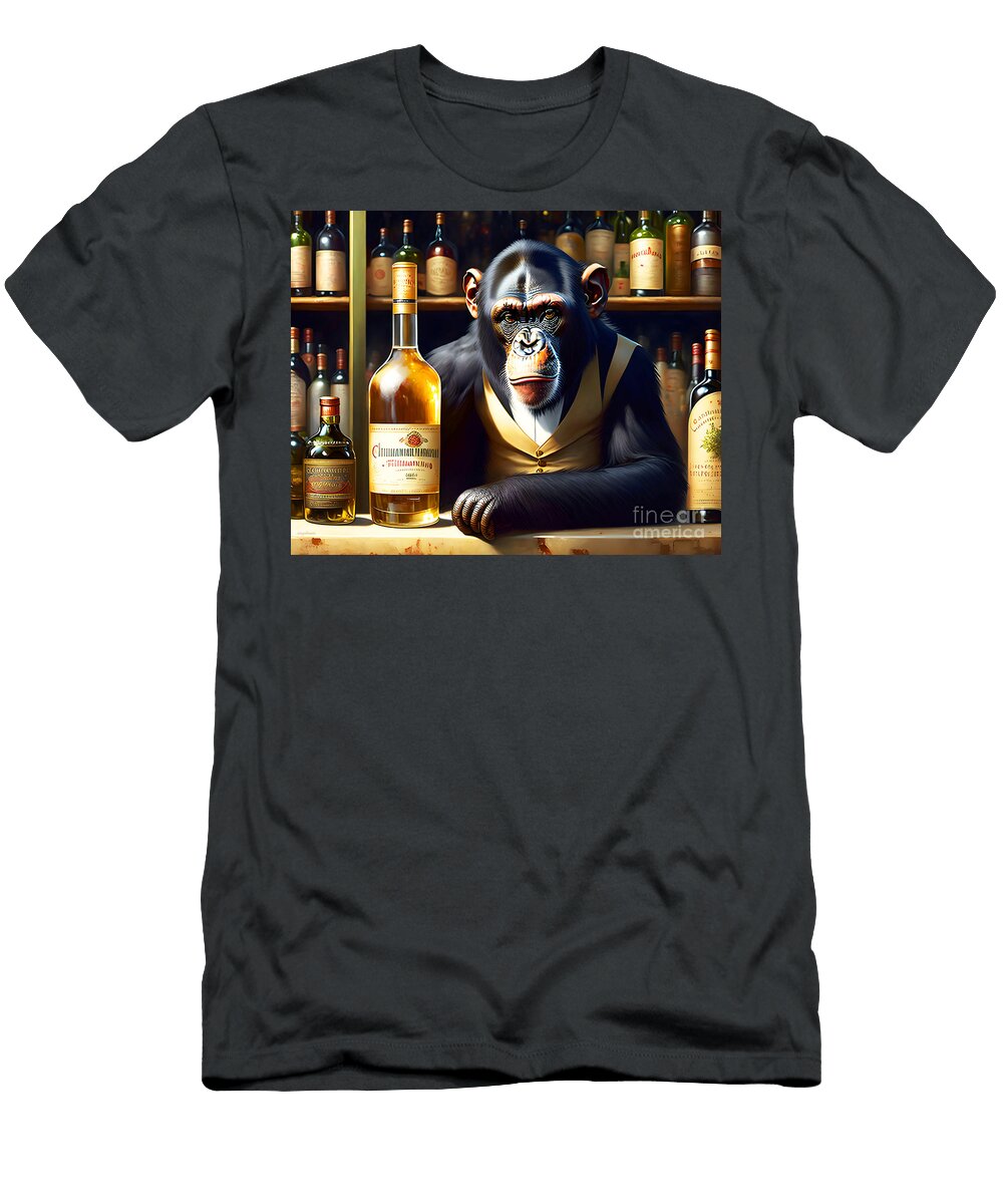 A Chimpanzee Walks Into a Bar 20230202b Wingsdomain Art and Photography T-Shirt
