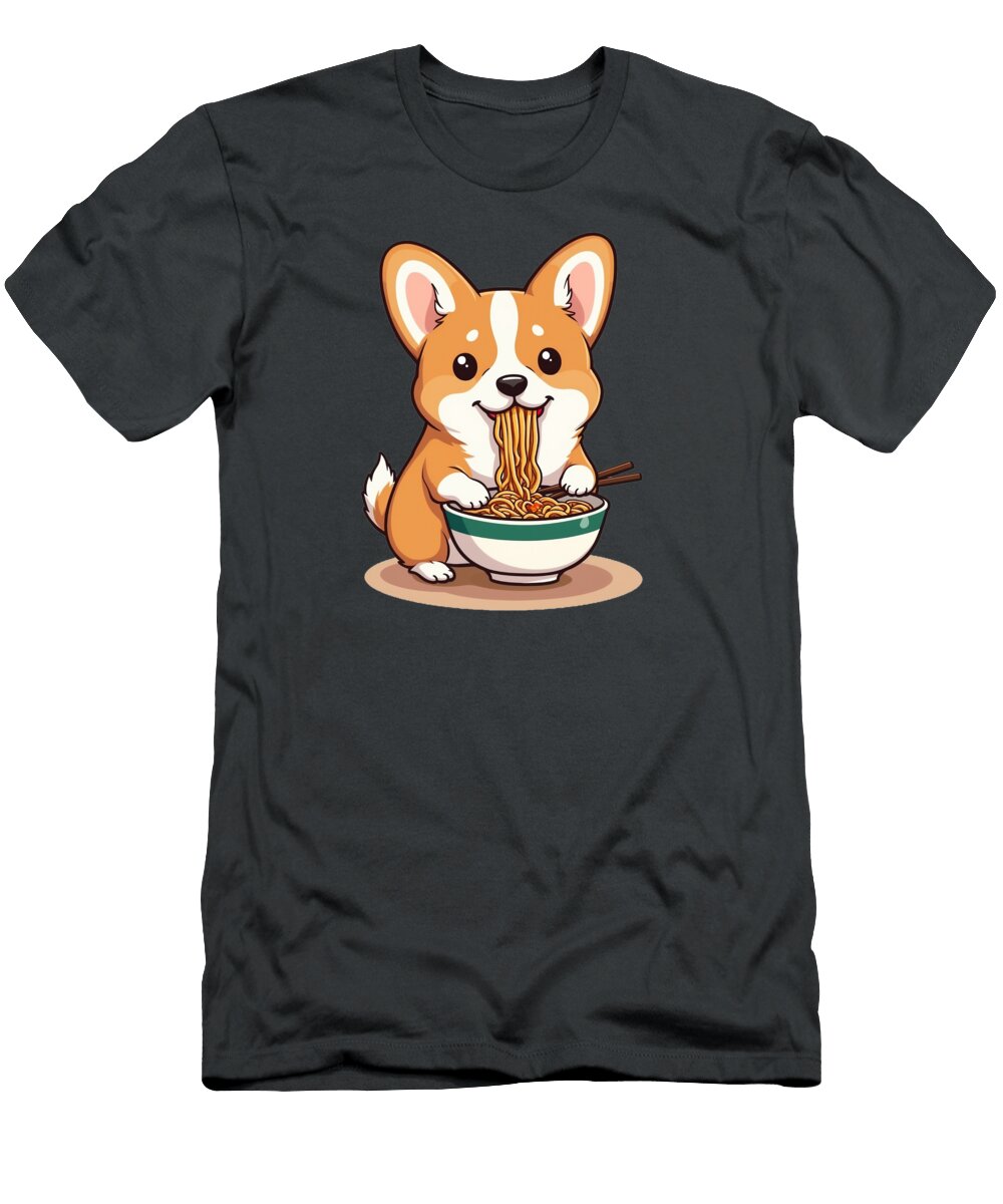 A Corgi Eats Ramen Joanna Redesiuk T-Shirt