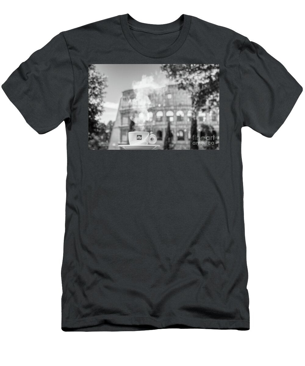 A Cup of Coffee in Front of Colosseo in Roma Stefano Senise T-Shirt