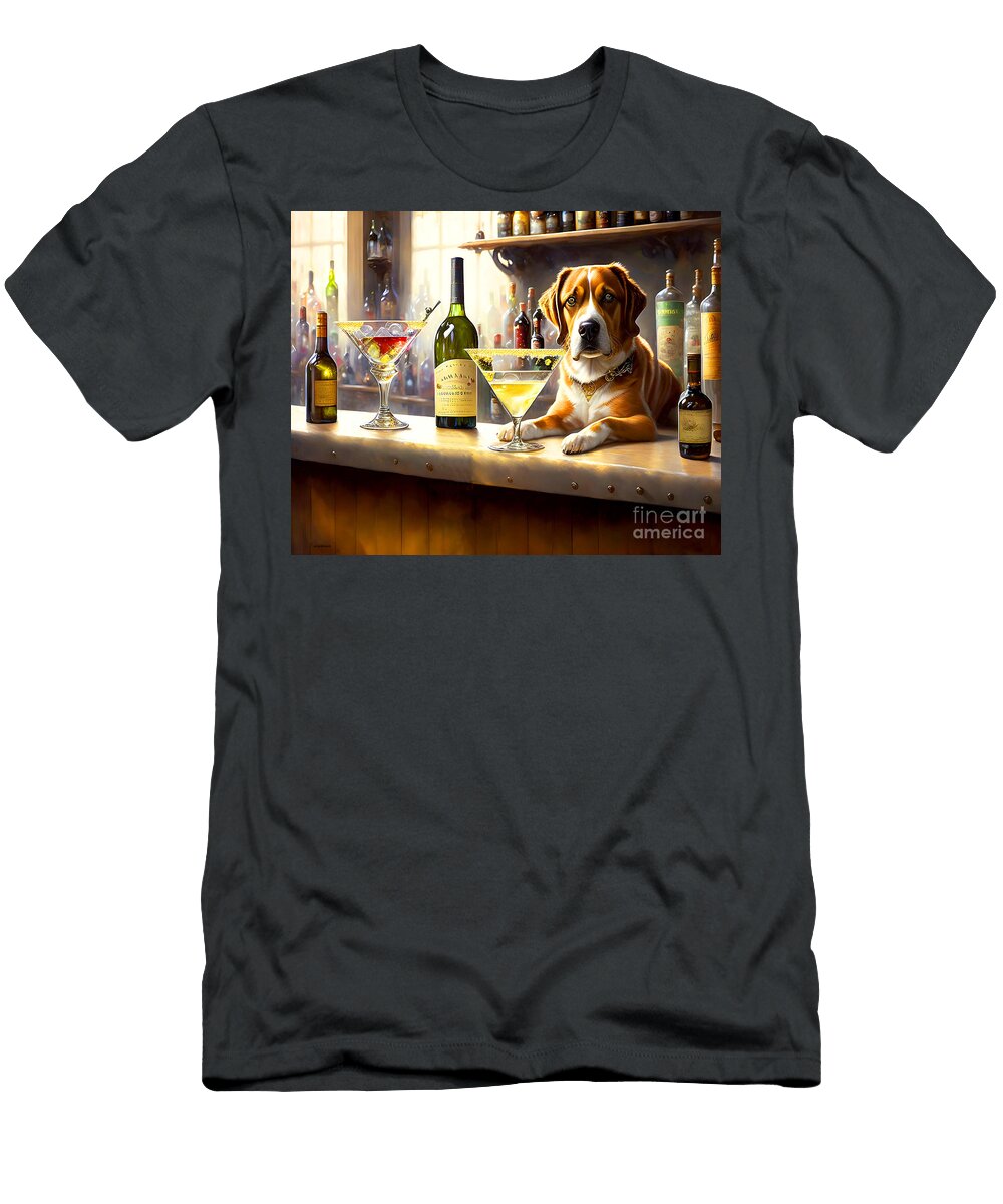 A Dog Walks Into a Bar 20230203b2 Wingsdomain Art and Photography T-Shirt