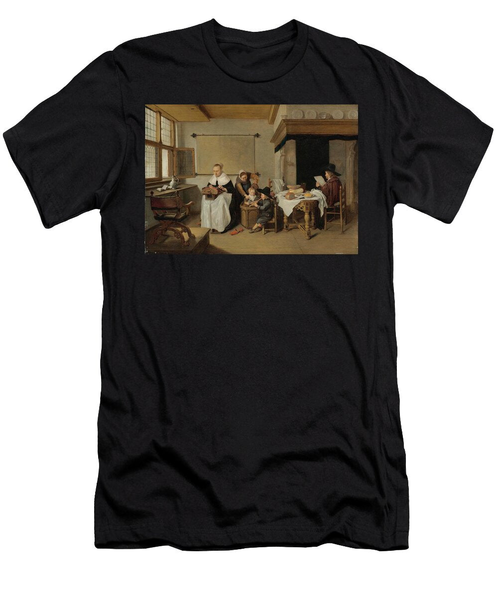 A Domestic Interior with a Family Art Quirijn Van Brekelenkam Dutch T-Shirt