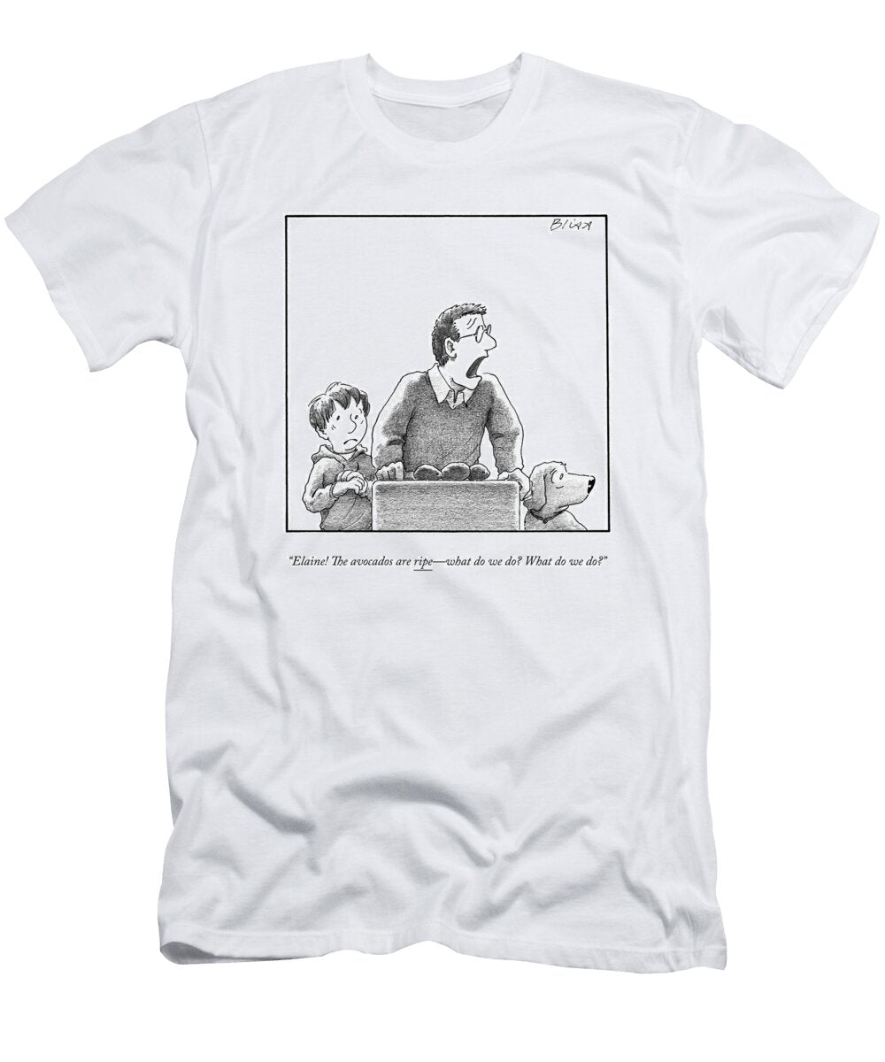 A Father Son and Dog All Worry At the Sight Harry Bliss T-Shirt