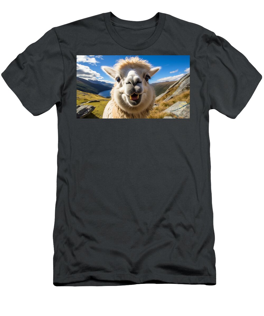 A Funny Looking Llama in the Style of National Fde Ac Daa Deec By Asar Studios Artistic Rifki T-Shirt