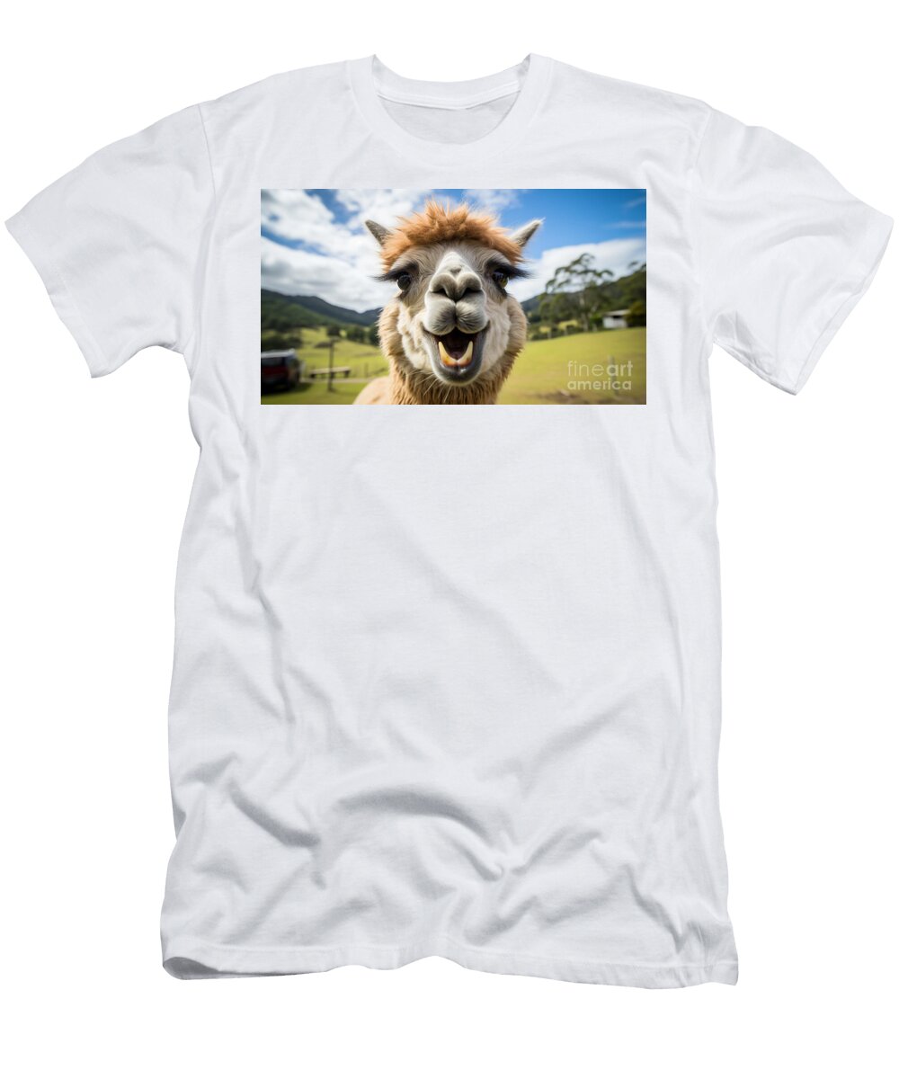 A Funny Looking Llama in the Style of National Bea DC E Cdacef By Asar Studios Artistic Rifki T-Shirt