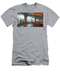 A Futuristic Bar Set in Space Features Large Windows Overlooking a Planet Mango Art T-Shirt