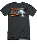 A Futuristic Bar Setting Features a Robotic Bartender Serving Drinks to Patrons Mango Art T-Shirt