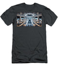 A Futuristic Lounge with Sleek Reclining Chairs Is Situated in a Space Station Mango Art T-Shirt