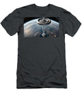 A Futuristic Space Station Hovers Above the Earth Mango Art T-Shirt
