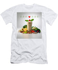 A Glass Filled with a Creamy Smoothie Above the Glass a Heart Symbol Connected to a Heartbeat Line Lins Creations Llc T-Shirt