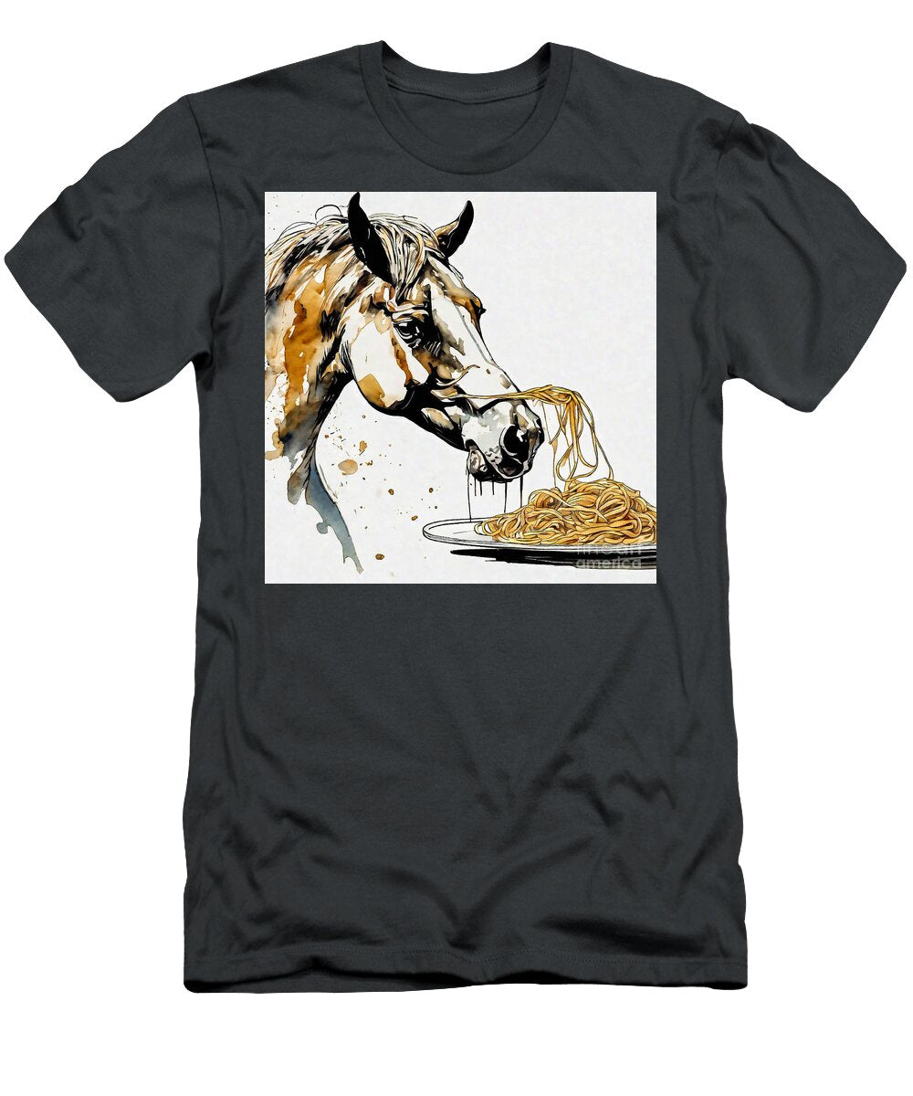 A Horse Eat Pasta Food Adrien Efren T-Shirt