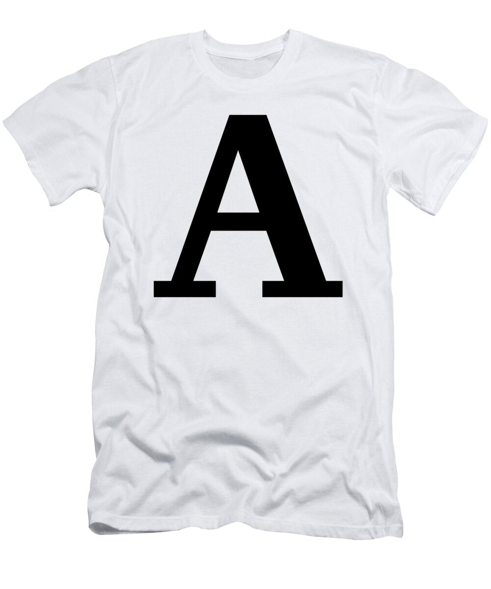 A in Black Typewriter Style Custom Home Fashions T-Shirt