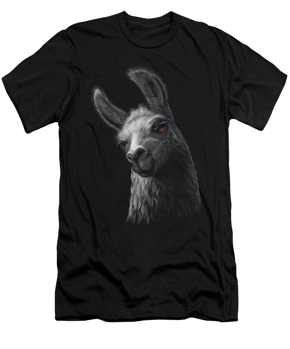 A Llama with a Black Background Badr T-Shirt