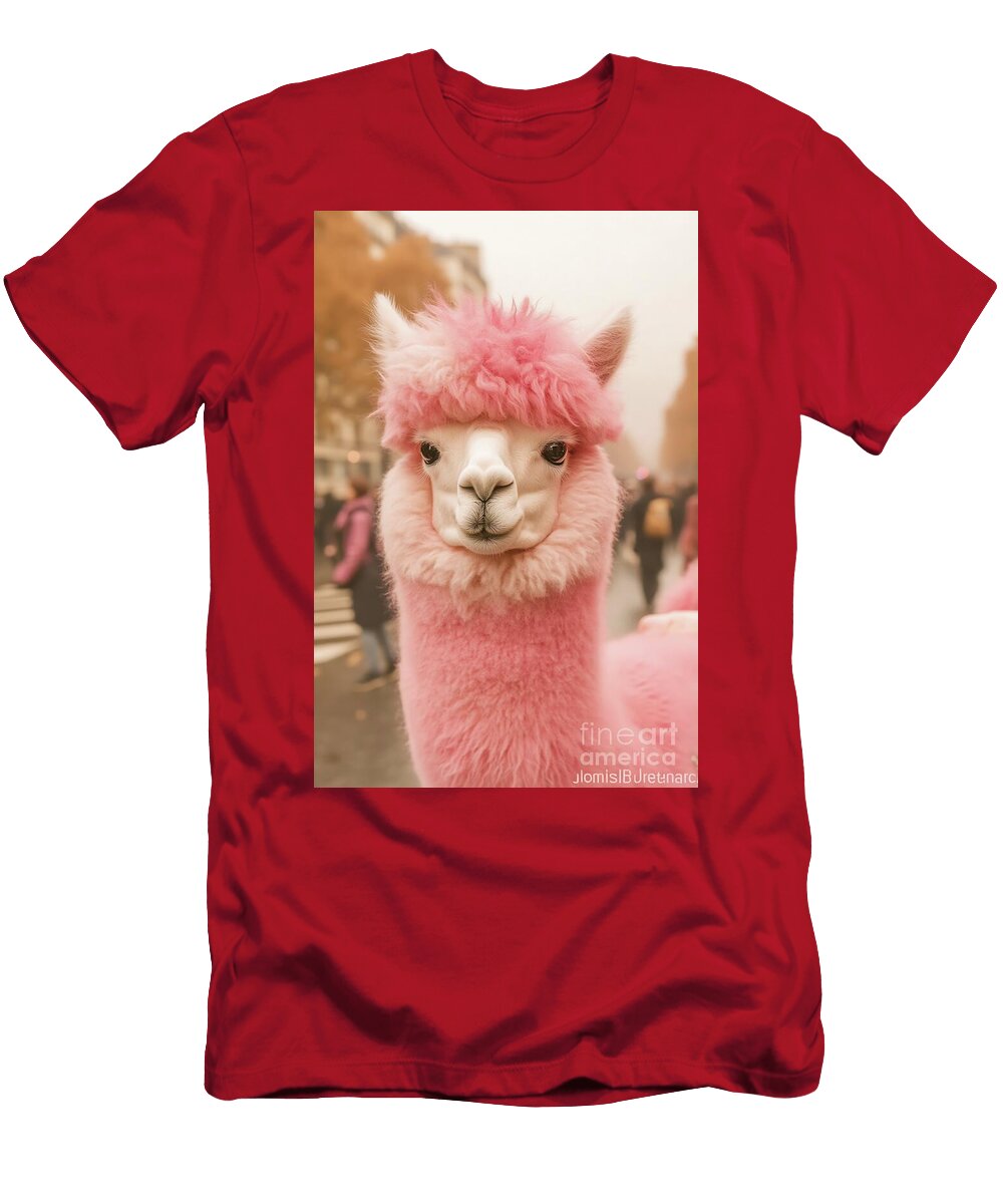 A Pink Alpaca Stands Proudly Amidst a Bustling Street Festival in a Vibrant City During Autumn Beautiful Things T-Shirt