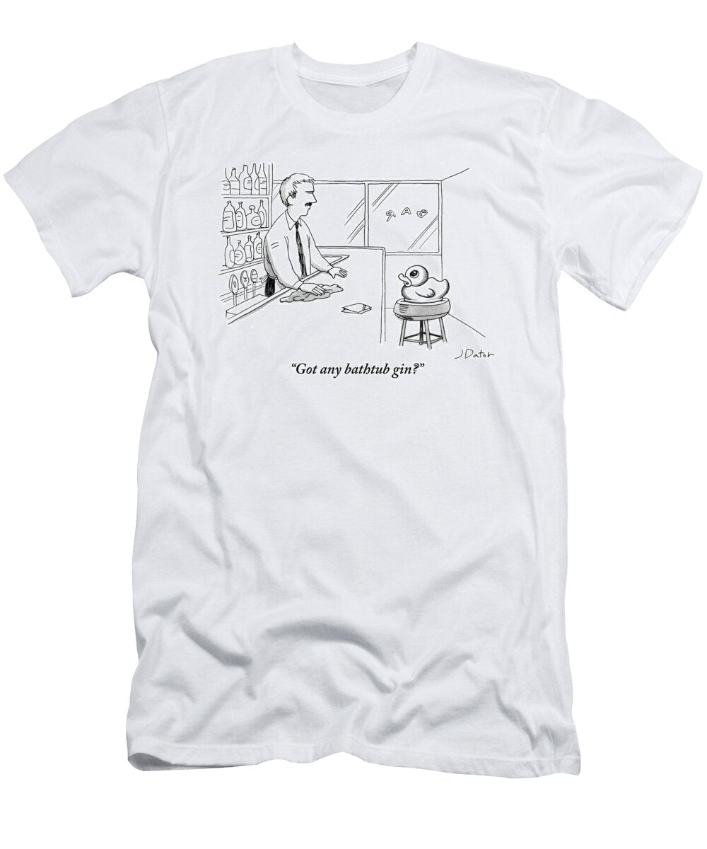 A Rubber Duck At a Bar Addresses the Bartender Joe Dator T-Shirt