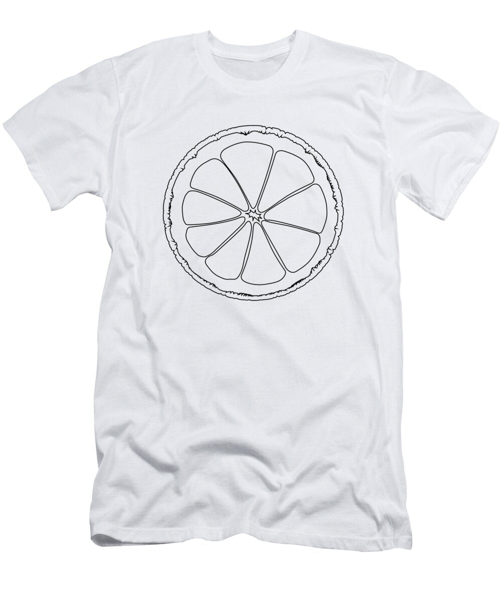 A Slice of Lemon in Black Line Drawing Bigalbaloo Stock T-Shirt