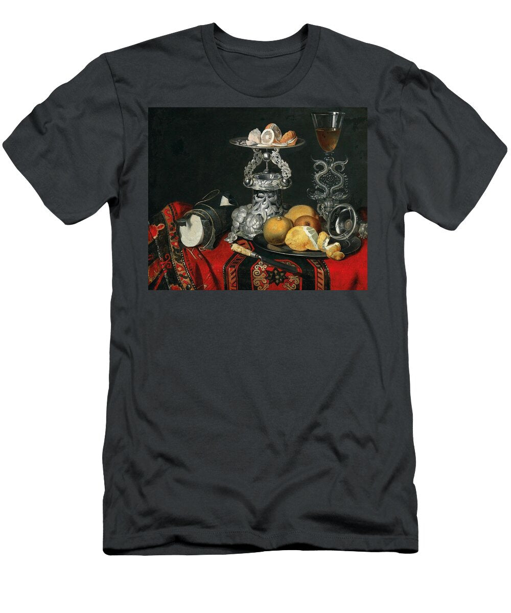 A Still Life with a Venetian Glass a Silver Vessel and Lemons German School T-Shirt