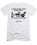 A Woman Cannot Survive on Wine Alone She Also Scuba Diving Do Tran Quang T-Shirt