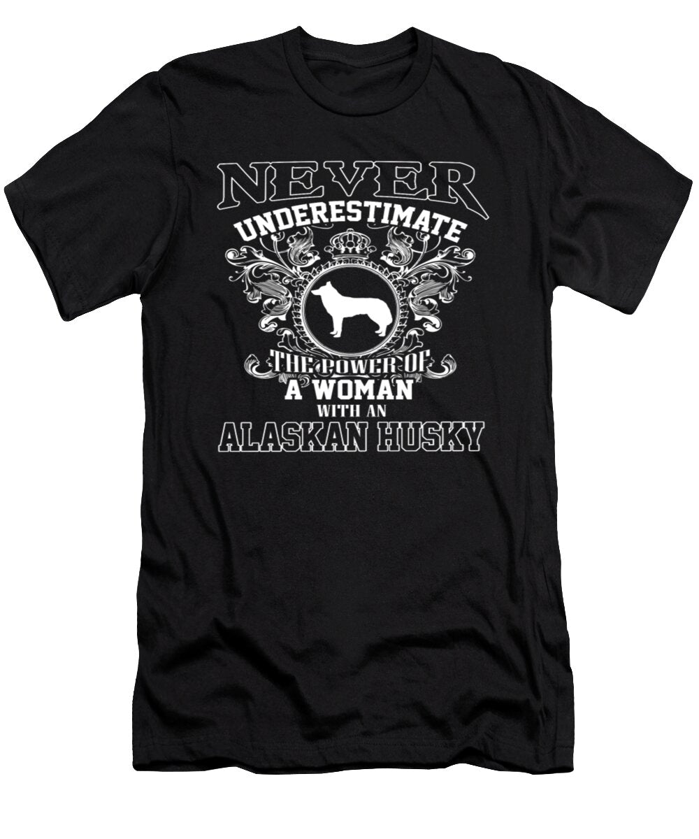 A Woman with an Alaskan Husky Dog Tinh Tran Le Thanh T-Shirt