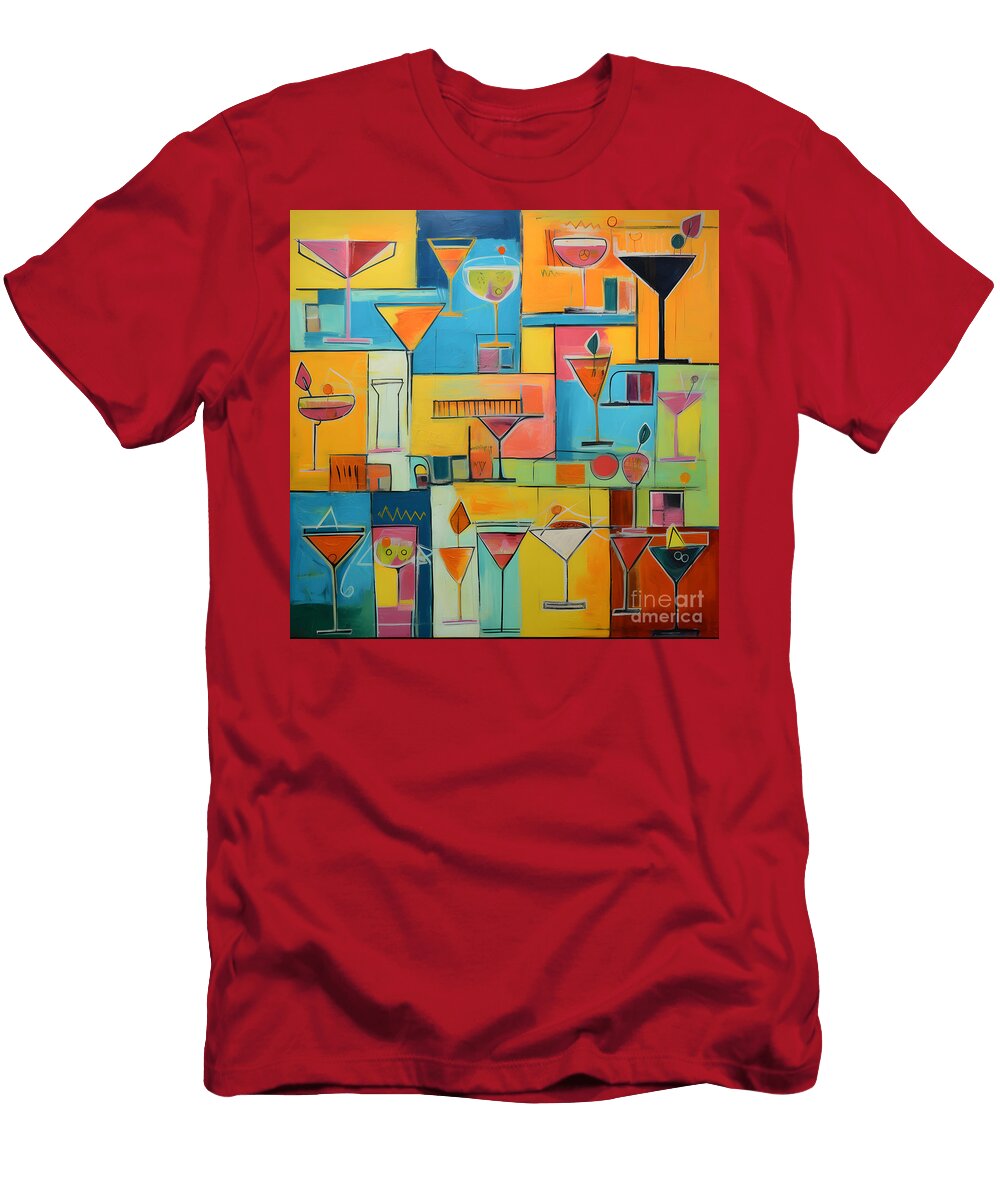 Abstract Cocktail Geometry Olfactoart Studio T-Shirt