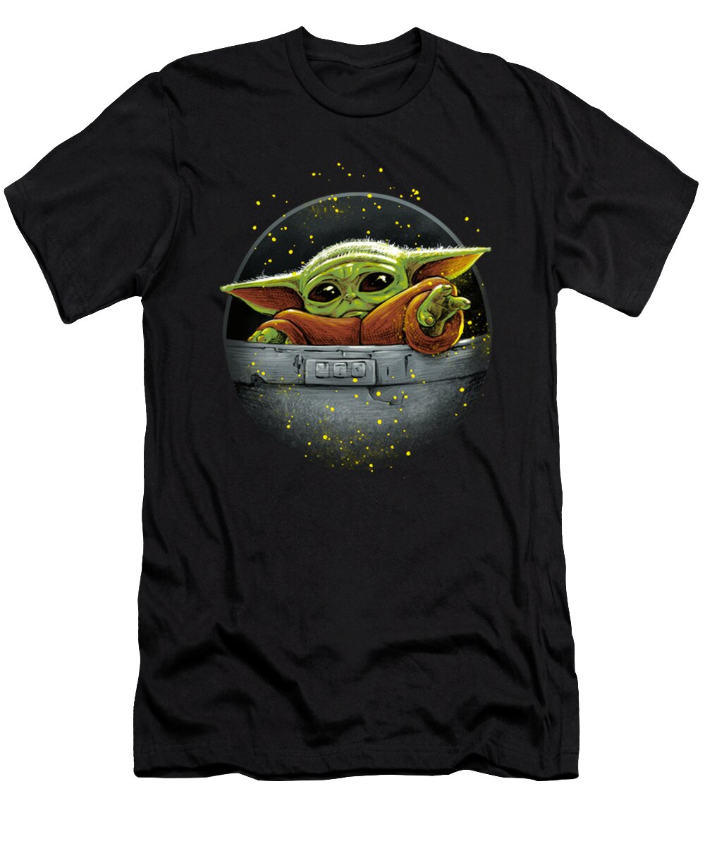 Abstract Cute Force Mandalorian Baby Yoda Ana Maria Avila T-Shirt