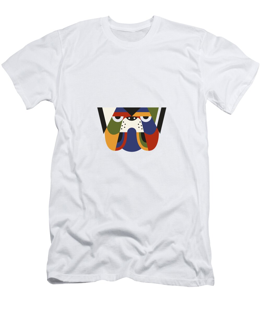 Abstract Geometric Colourful Bulldog Art Ratio 4x5 Bonb Creative T-Shirt