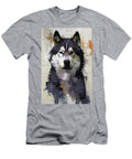 Abstract Malamute Dog Portrait in Modern Style Marian Voicu T-Shirt