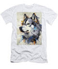 Abstract Siberian Husky Portrait Digital Oil Painting Modern Canine Artwork Marian Voicu T-Shirt