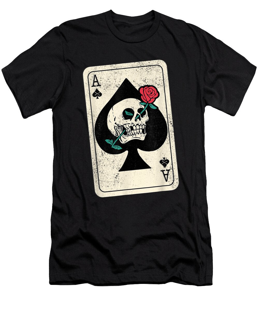 Ace of Spades Skull Rose Shannon Nelson Art T-Shirt