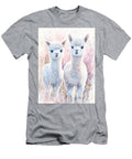 Adorable Baby Alpacas Two Baby Alpacas Grazing in a Pasture with Fluffy White Coats Gentle Alpaca Po Henry George T-Shirt