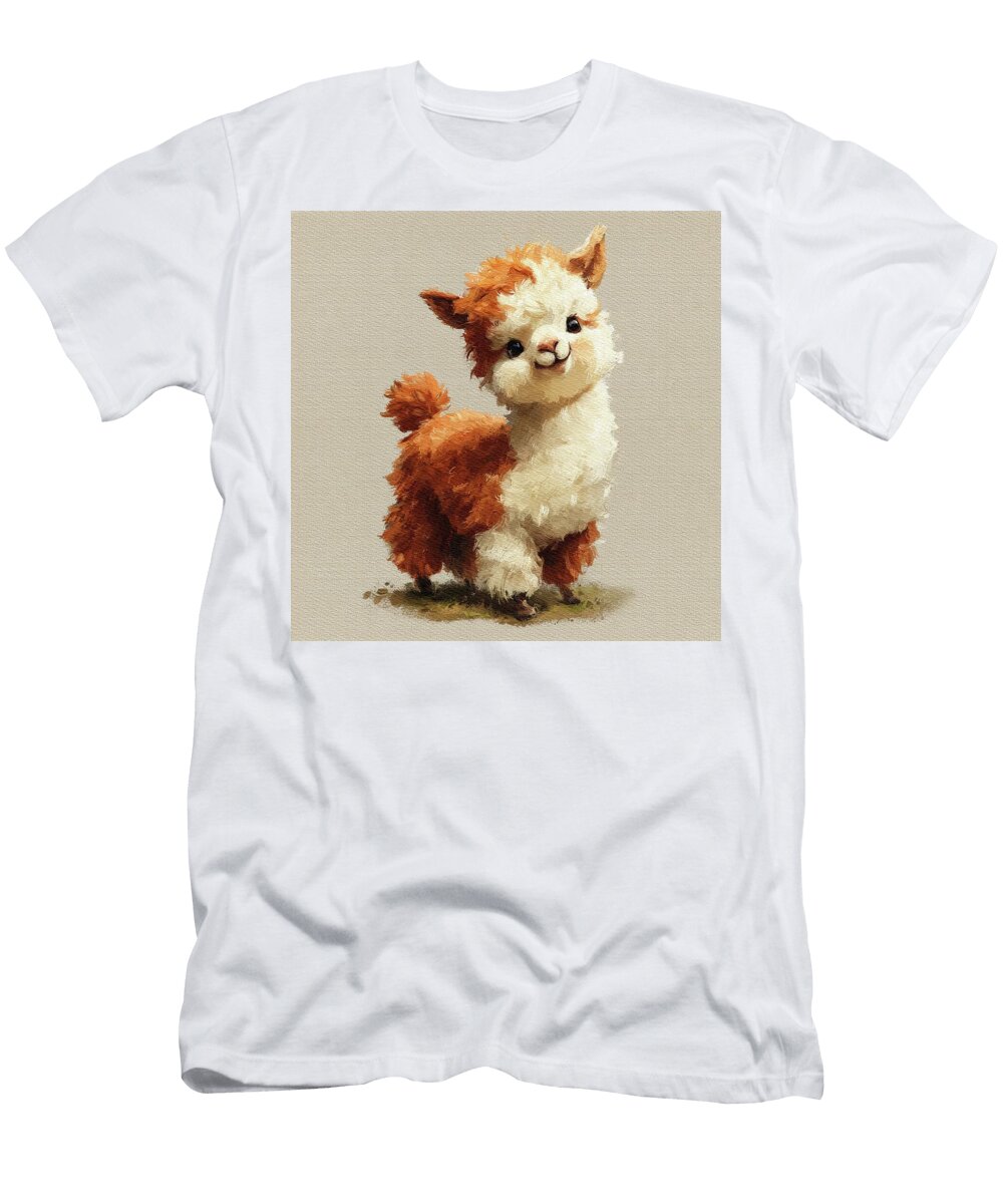 Adorable Fluffy Alpaca Sarah Kirk T-Shirt