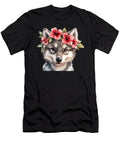 Adorable Husky Dog with Flower Crown Men Women Sophie Eleanor T-Shirt
