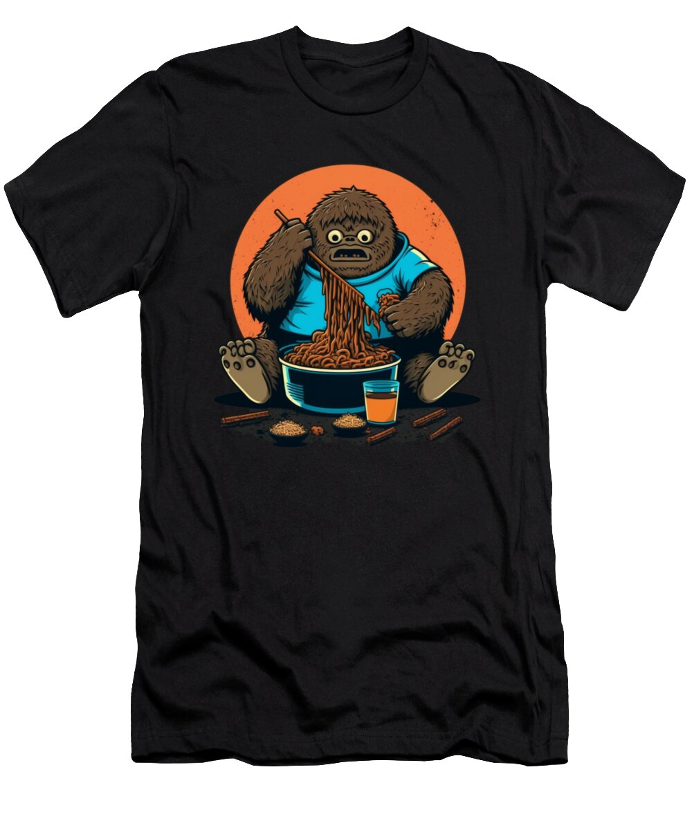 Adorable Kawaii Bigfoot Eating Ramen Gifts Orgence Matungwa T-Shirt