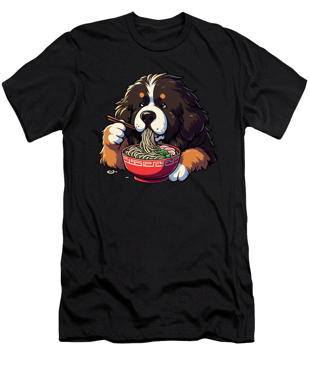 Adorable Newfoundland Dog Ramen Kawaii Anime Art Zyneu Gangd T-Shirt