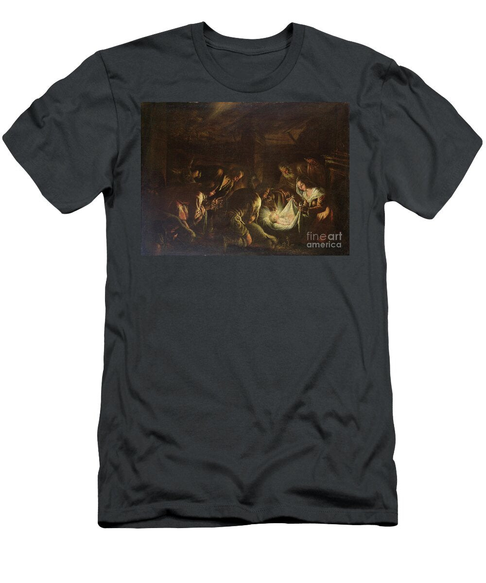 Adoration of the Shepherds C1588 90 Francesco Bassano T-Shirt