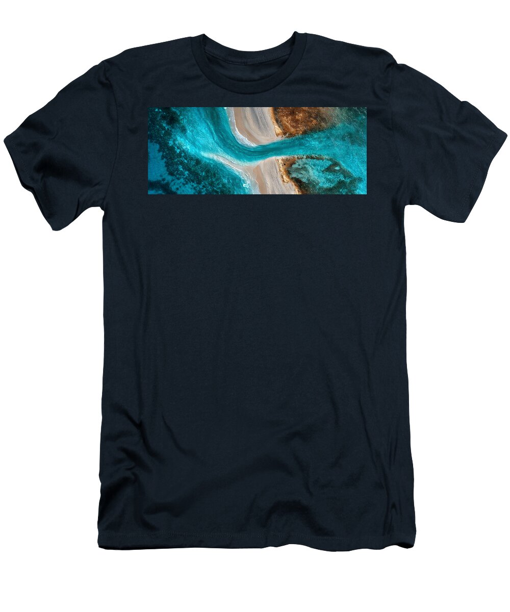 Aerial Turquoise Textures of Aruba Sven Andersen T-Shirt