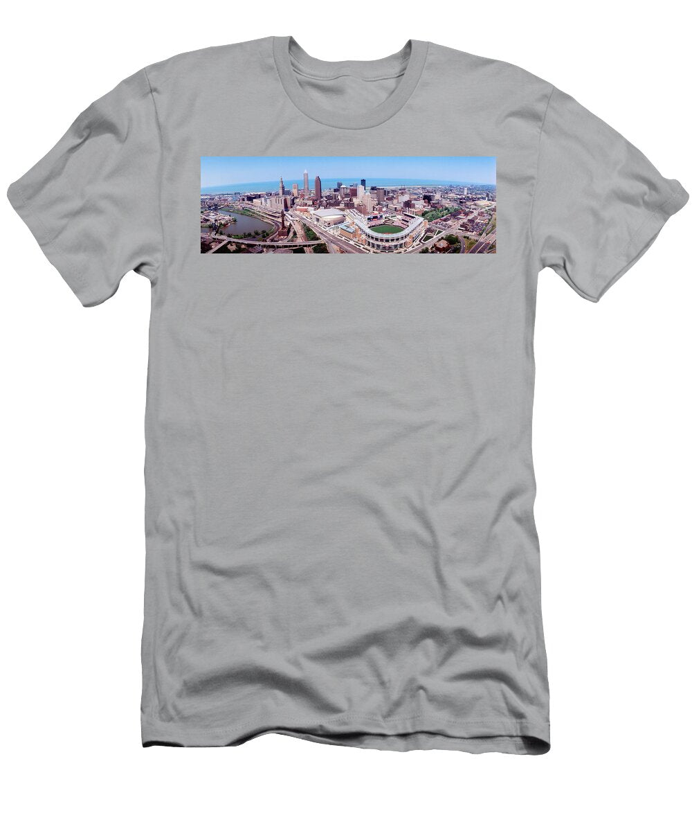 Aerial View of Jacobs Field Cleveland Panoramic Images T-Shirt