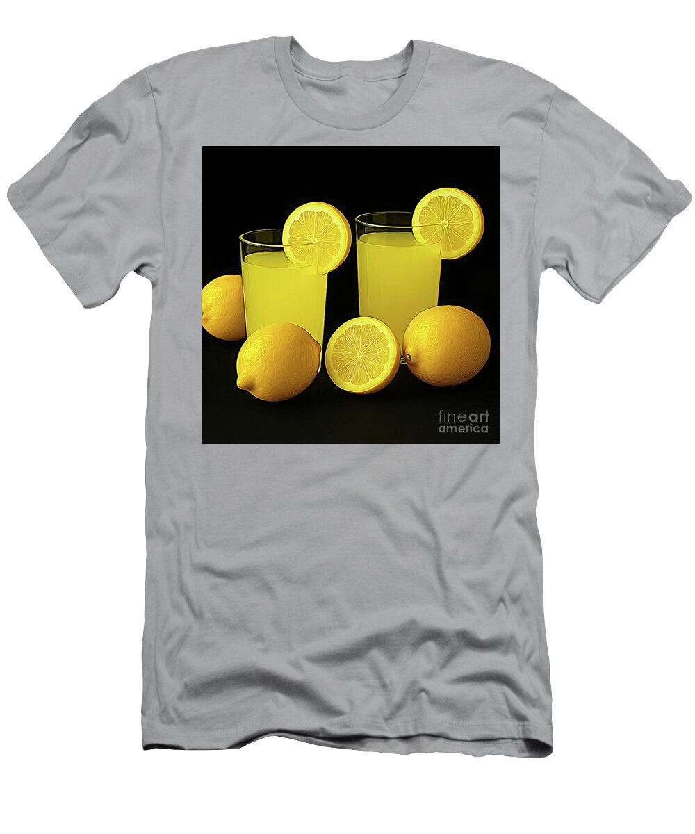 Ai Art Lemons Next to Glasses Filled with Lemonade 1 Abstract Expressionism Effect Rose Santuci Sofranko T-Shirt